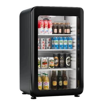 Drankenkoelkast Minibar Koeler 115L Zwart Vrijstaand Retro, Zonder vriesvak, Minder dan 85 cm, 100 tot 150 liter, Nieuw
