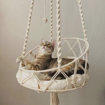 Handgeweven Macramé Kattenhangmat - Boho Stijl Hangend Katte, Verzenden, Nieuw