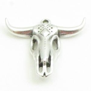 1 x DQ metaal hanger buffelkop antiek zilver kleur ca. 25..., Ophalen of Verzenden, Nieuw, Bedel