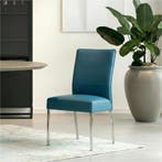 Leren eetkamerstoel Real - Toledo Turquoise (blauw) - Poten, Huis en Inrichting, Stoelen, Blauw, Nieuw, Ophalen of Verzenden, Industrieel, Modern