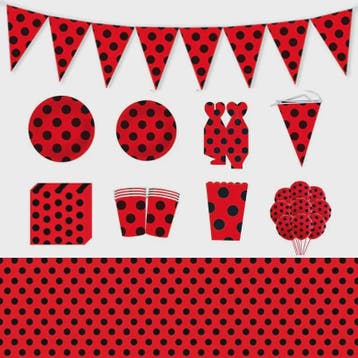 Lieveheersbeestje Feestartikelen Set - Bordjes, Bekers, Deco