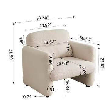 Comfortabele Enkele Fauteuil van Lamswol met Kussen, Verzenden, Nieuw