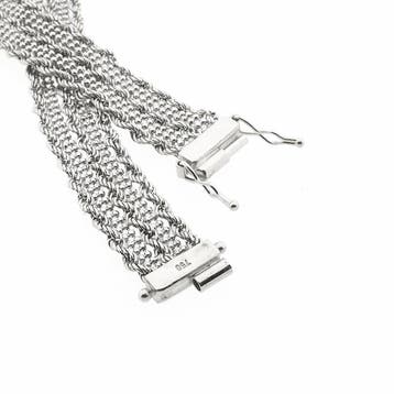 Witgouden kabelschakel armband | 19 cm, Ophalen of Verzenden, Gebruikt, Goud, Goud