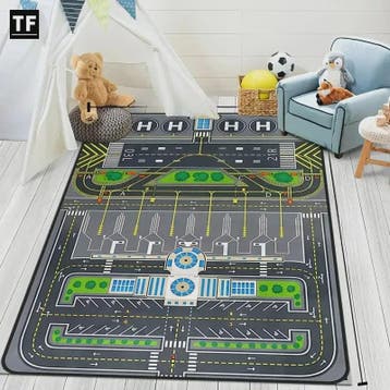 VIKAMA Speelkleed Vliegveld met Vliegtuigen - Wasbaar & Anti, Kinderen en Baby's, Kinderkamer | Bedden, Verzenden, Nieuw