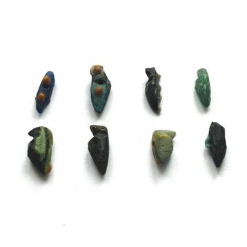 Oud-Minor Aziatisch Archaïsch glas XXS Kleurige Vogels