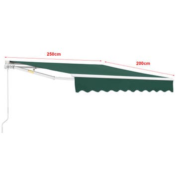 Zonnescherm Bitonto luifel handbediend met knikarm 250x200 c, Verzenden, Nieuw