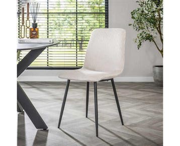 Eetkamerstoel Ribstof - Gebroken wit, Huis en Inrichting, Stoelen, Ophalen of Verzenden, Nieuw