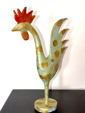 Abdoulaye Derme - sculptuur, Coq - 32 cm - Brons