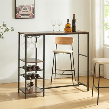 Bartafel Stjørdal 120x40x105 cm zwart en walnootkleurig [en., Verzenden, Nieuw