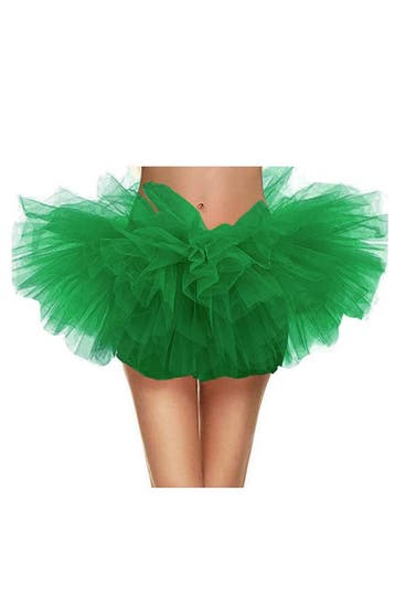 Korte Tutu Donkergroen Tule Rokje XS S M Groene Petticoat Ro, Ophalen of Verzenden, Nieuw, Carnaval