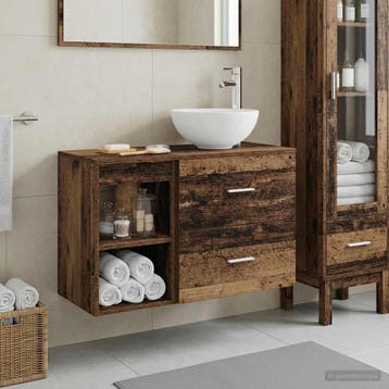 vidaXL Badkamermeubelset 2 st Oud hout Bewerkt hout, Verzenden, Nieuw, Overige typen