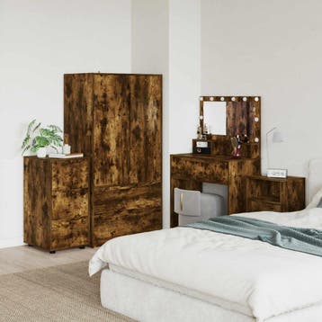 vidaXL Opbergkast 40 x 48 x 81 cm Bewerkt hout Gerookt eiken, Verzenden, Nieuw