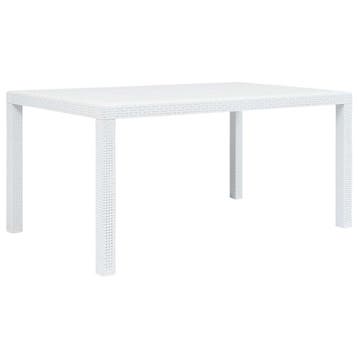 vidaXL Tuintafel 150x90x72 cm rattan-look kunststof wit, Tuin en Terras, Tuintafels, Verzenden, Nieuw, Kunststof