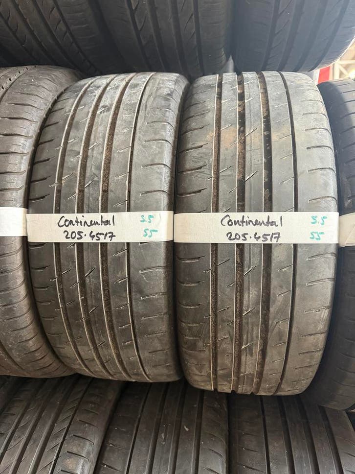 205-45-17 Continental Zomerbanden 5.5mm Montage 205 45 17, Auto-onderdelen, Banden en Velgen, 17 inch, Zomerbanden, 205 mm, Personenwagen