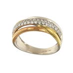 Ring - 14 karaat Witgoud, Geel goud, Roségoud - 0.41ct. tw., Sieraden, Tassen en Uiterlijk, Ringen, Nieuw