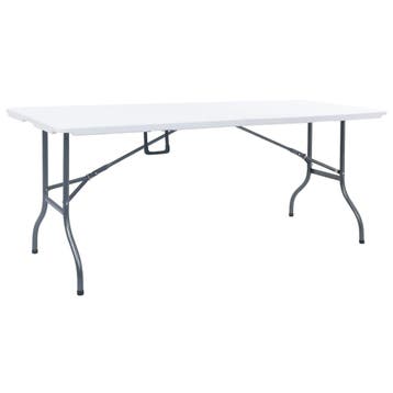vidaXL Tuintafel inklapbaar 180x72x72 cm HDPE wit, Verzenden, Nieuw, Metaal