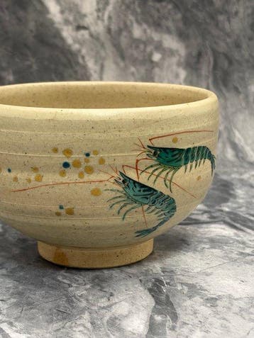 Shoichi Takemura - Chawan - Keramiek - Iro-e ShrimpDesign, Antiek en Kunst