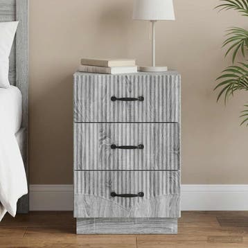 vidaXL Nachtkastje Grijs sonoma 43 x 41 x 63,5 cm Bewerkt, Minder dan 45 cm, Verzenden, Nieuw, 55 tot 70 cm