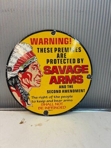 Savage Arms – Second Amendment – Rond emaille reclamebord -