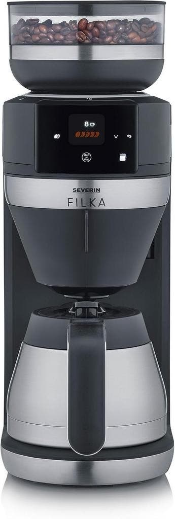 Koffiemachine met maalwerk - Retourkans 64% korting, Gebruikt, 10 kopjes of meer, Koffiemachine, Koffiebonen
