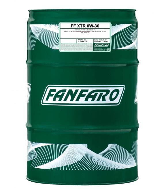 Fanfaro XTR 0W30 Vol Synthetische Motorolie - 60 Liter, Auto diversen, Onderhoudsmiddelen, Verzenden