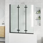 vidaXL Douche Omhulsel Zwart 130 x 138 cm ESG-glas en, Verzenden, Nieuw