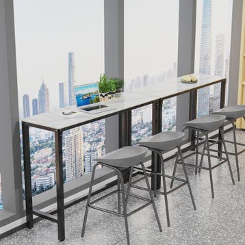 Sintered Stone Bartafel Wit Rechthoekig 120cm - Counter Heig, Verzenden, Nieuw