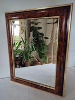Miroir mural vintage – Cadre effet loupe / ronce et dorure –