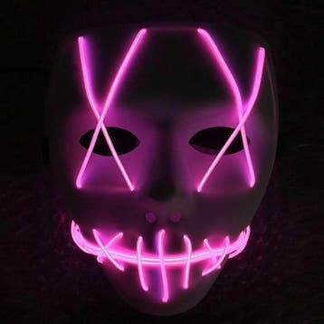 The Purge masker (lichtgevend el wire led paars), Verzenden, Nieuw