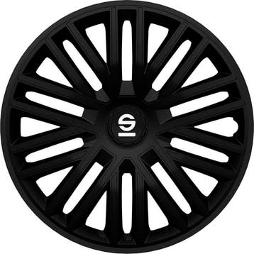 Sparco Wieldoppen Bergamo - 15-inch - Zwart - Set van 4, Ophalen of Verzenden, Zo goed als nieuw
