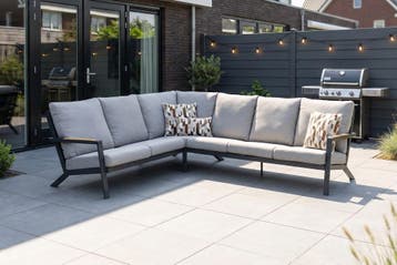 VDG Santos aluminium hoekbank met teak detail, Verzenden, Nieuw, Hout, Loungeset