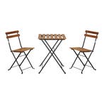 Bistroset Bovino 3-delig tuintafel met 2 tuinstoelen zwart e, Tuin en Terras, Tuinsets en Loungesets, Verzenden, Nieuw