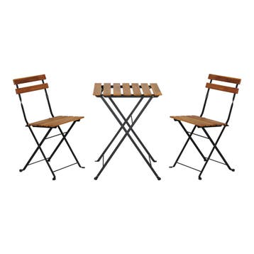 Bistroset Bovino 3-delig tuintafel met 2 tuinstoelen zwart e, Tuin en Terras, Tuinsets en Loungesets, Verzenden, Nieuw