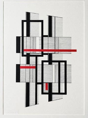 Eugène Eechaut (1928-2019) - Minimalist Abstract Composition, Antiek en Kunst
