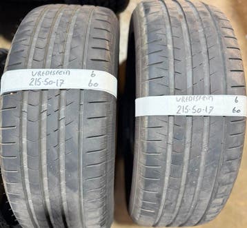 2x 215-50-17 Vredestein Zomer 2x 6mm €60 Per Band 215 50 17, Ophalen, 17 inch, Band(en), Personenwagen