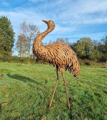 Figuur - XXL struisvogel - IJzer, Metaal, Antiek en Kunst