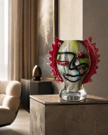 Vaas - Exclusieve Murano-stijl glazen sculptuur - Abstract