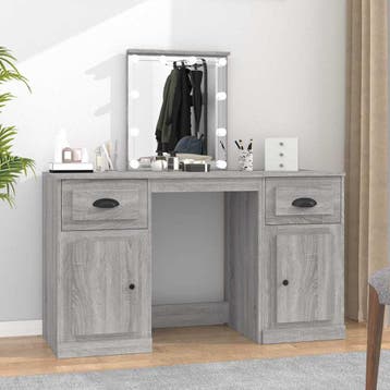 vidaXL Kaptafel met LED-verlichting 130x50x132,5 cm grijs, Verzenden, Nieuw