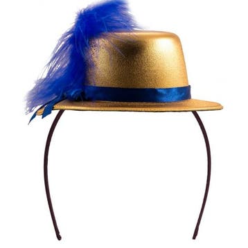 Metallic goud mini verkleed hoedje - Feesthoeden overig, Verzenden, Nieuw