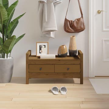vidaXL Halbankje 80x40x43 cm massief grenenhout honingbruin, Verzenden, Nieuw