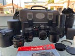 Konica Autoreflex T4 + 3 Hexanon lenses + Tokina + acc., Nieuw