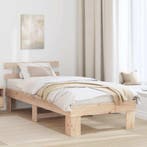 vidaXL Bedframe met hoofdeinde Naturel 75 x 190 cm Massief, Huis en Inrichting, Slaapkamer | Bedden, Verzenden, Nieuw, Bruin, Hout