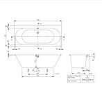 Ligbad Villeroy & Boch Oberon Duobad Quaryl 170 x 75 CM Met, Ophalen of Verzenden, Nieuw