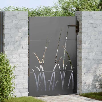 vidaXL Tuinpoort met slot Zwart 85 x 125 cm Poedergecoat, Verzenden, Nieuw