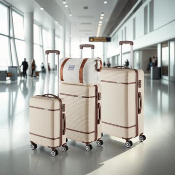 Reiskofferset Madison, 13-delig, TSA-slot - crème, Verzenden, Nieuw
