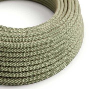 Strijkijzersnoer Zebra Groen - Beige, Nieuw