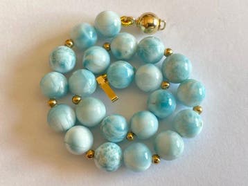 18 karaat (750) goud - Larimar (Certificaat) - Armband