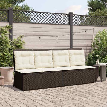 vidaXL Tuinbank Bruin poly rattan, Tuin en Terras, Tuinsets en Loungesets, Verzenden, Nieuw, Rotan