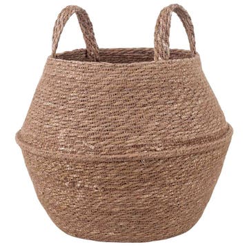 vidaXL Plantenpot met handvatten Naturel Ø 32 x 32 cm 100%, Verzenden, Nieuw, 30 tot 60 cm