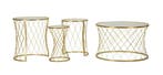 TAFEL NOAH GOUD SET 4 STUKS CM Ø 70X45-47X54,5-36x50-28x45, Huis en Inrichting, Tafels | Salontafels, Ophalen of Verzenden, Nieuw